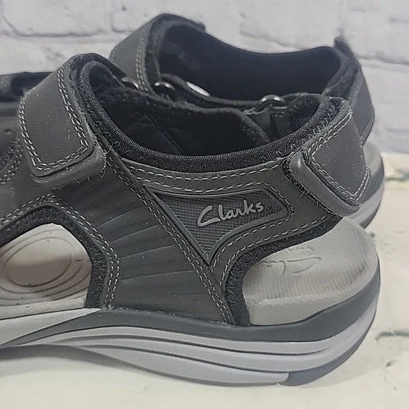 Clarks Mens Wave Walk Fishermans Sandals Size 10 Black Strap Hiking Walking - Picture 4 of 10